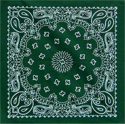 Green Paisley Wholesale Bandanna